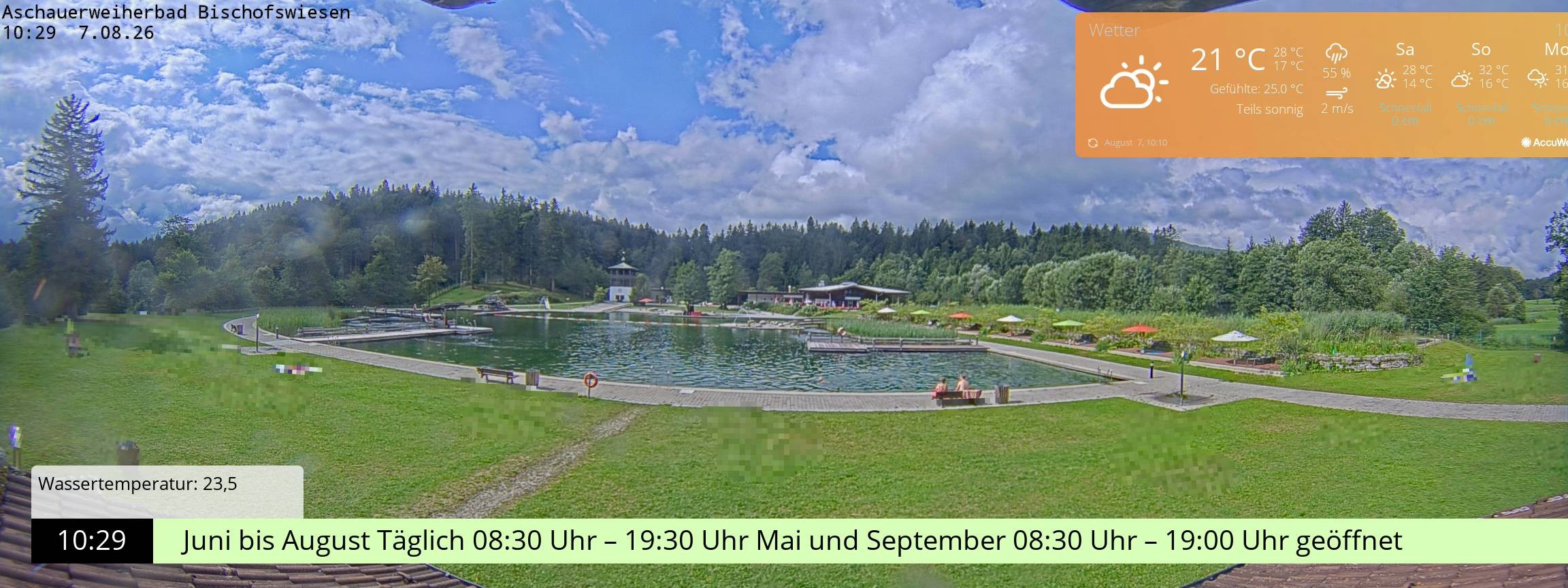 Archiv Foto Webcam Bischofswiesen: Naturbad Aschauerweiher