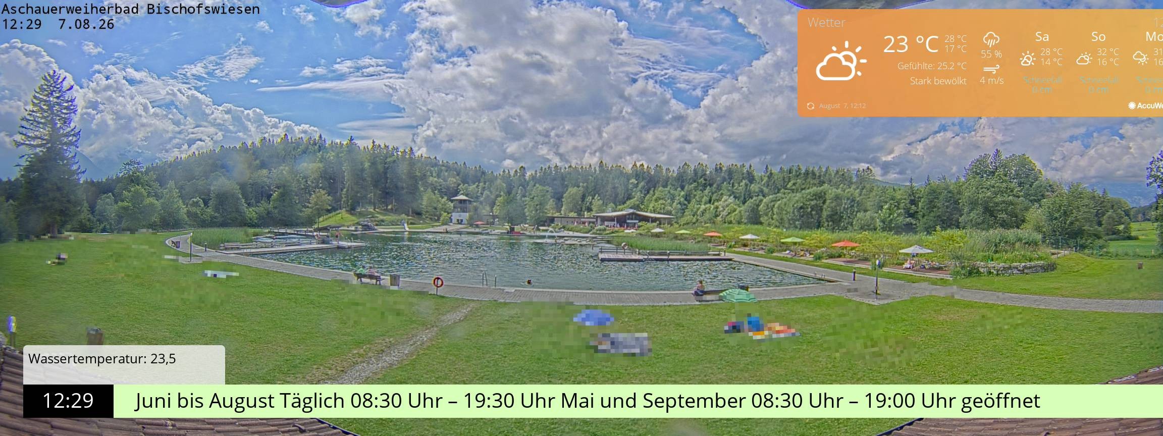 Archiv Foto Webcam Bischofswiesen: Naturbad Aschauerweiher