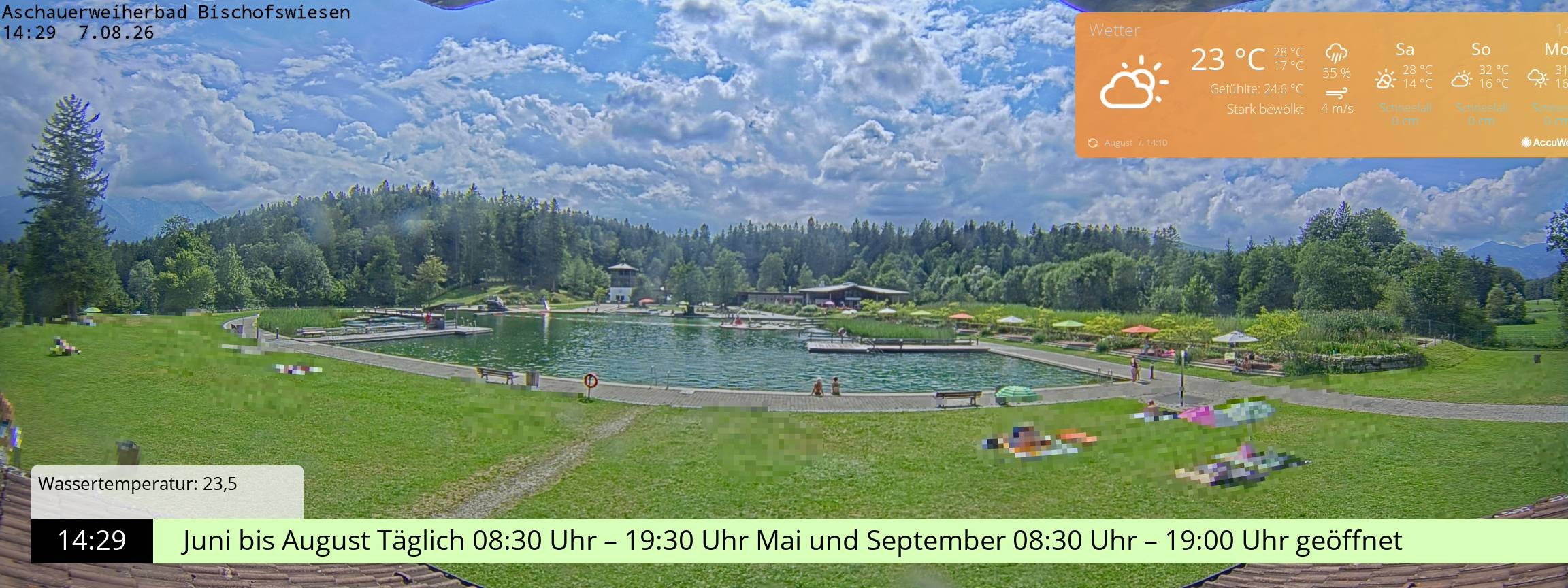 Archiv Foto Webcam Bischofswiesen: Naturbad Aschauerweiher