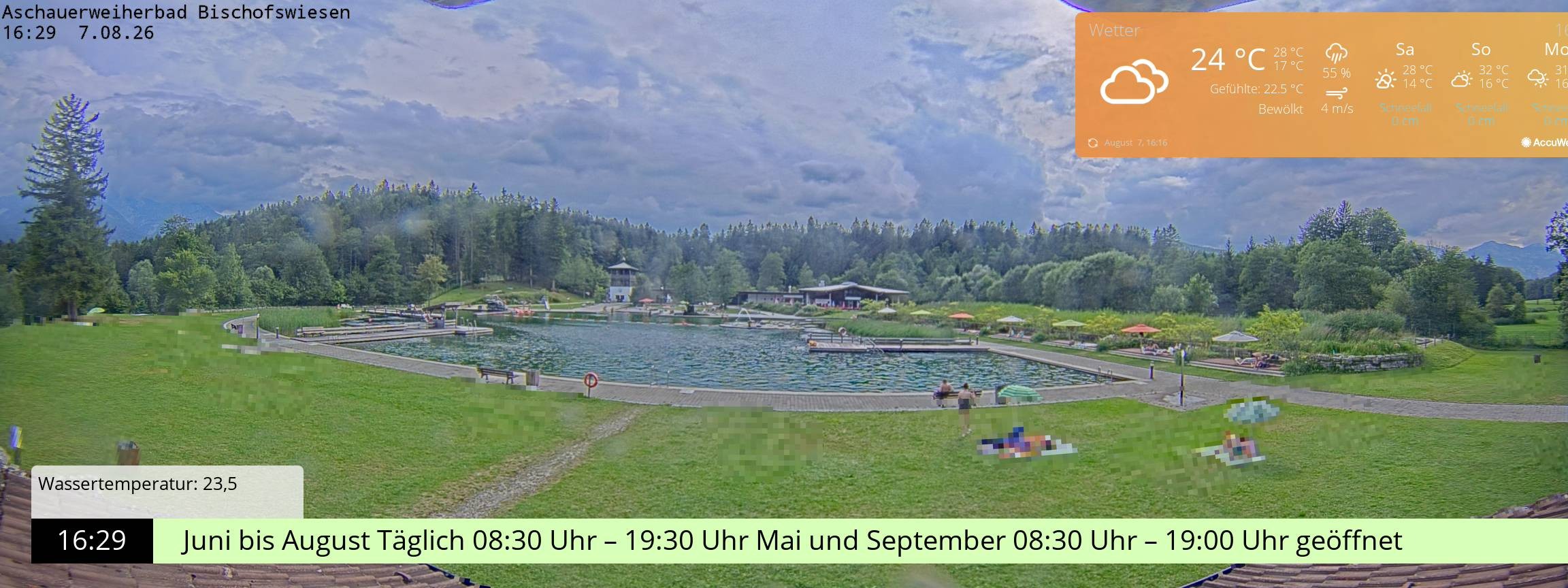 Archiv Foto Webcam Bischofswiesen: Naturbad Aschauerweiher