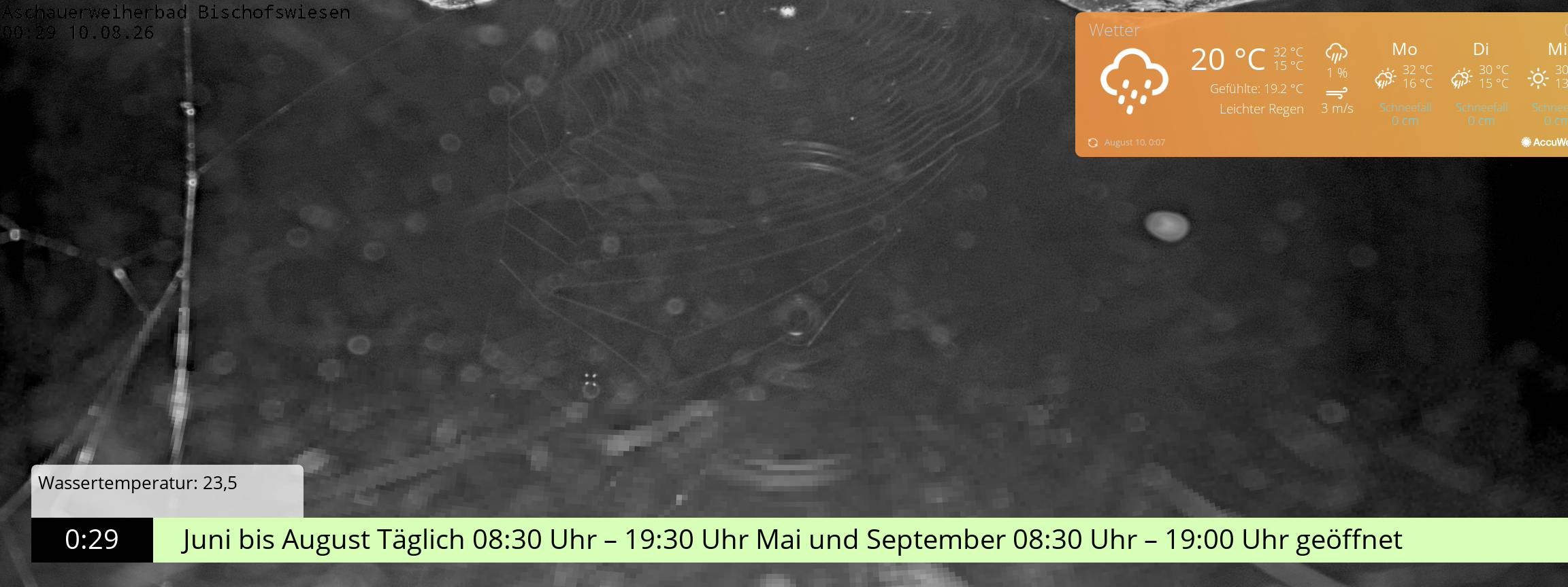 Archiv Foto Webcam Bischofswiesen: Naturbad Aschauerweiher