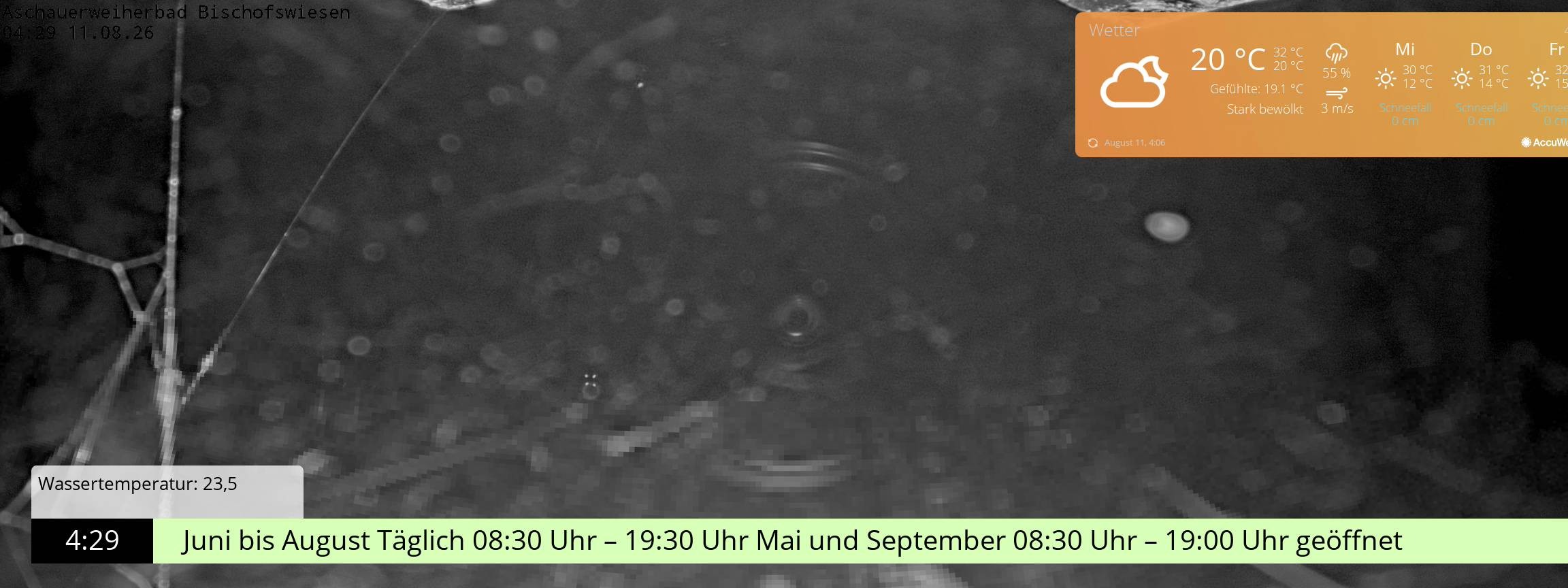 Archiv Foto Webcam Bischofswiesen: Naturbad Aschauerweiher