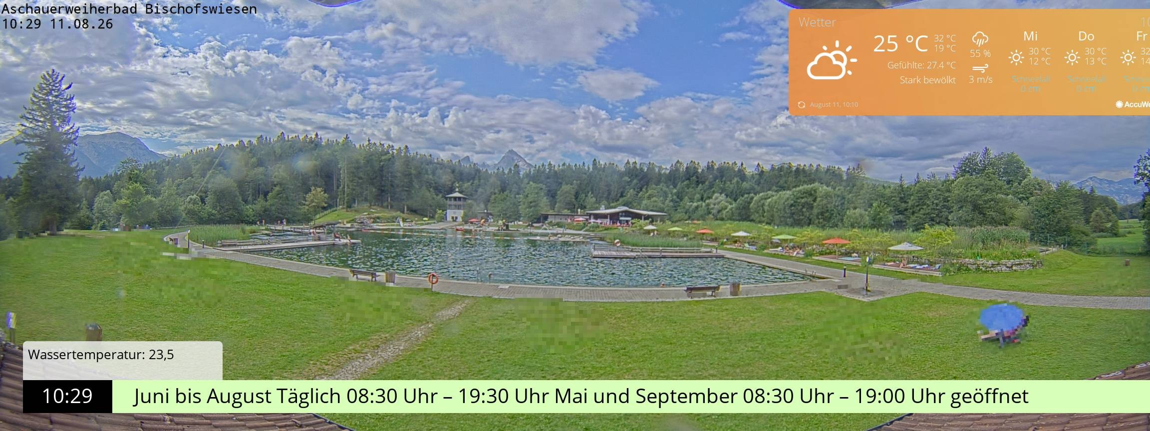 Archiv Foto Webcam Bischofswiesen: Naturbad Aschauerweiher