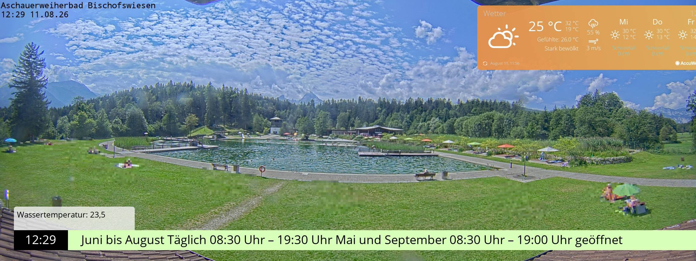 Archiv Foto Webcam Bischofswiesen: Naturbad Aschauerweiher