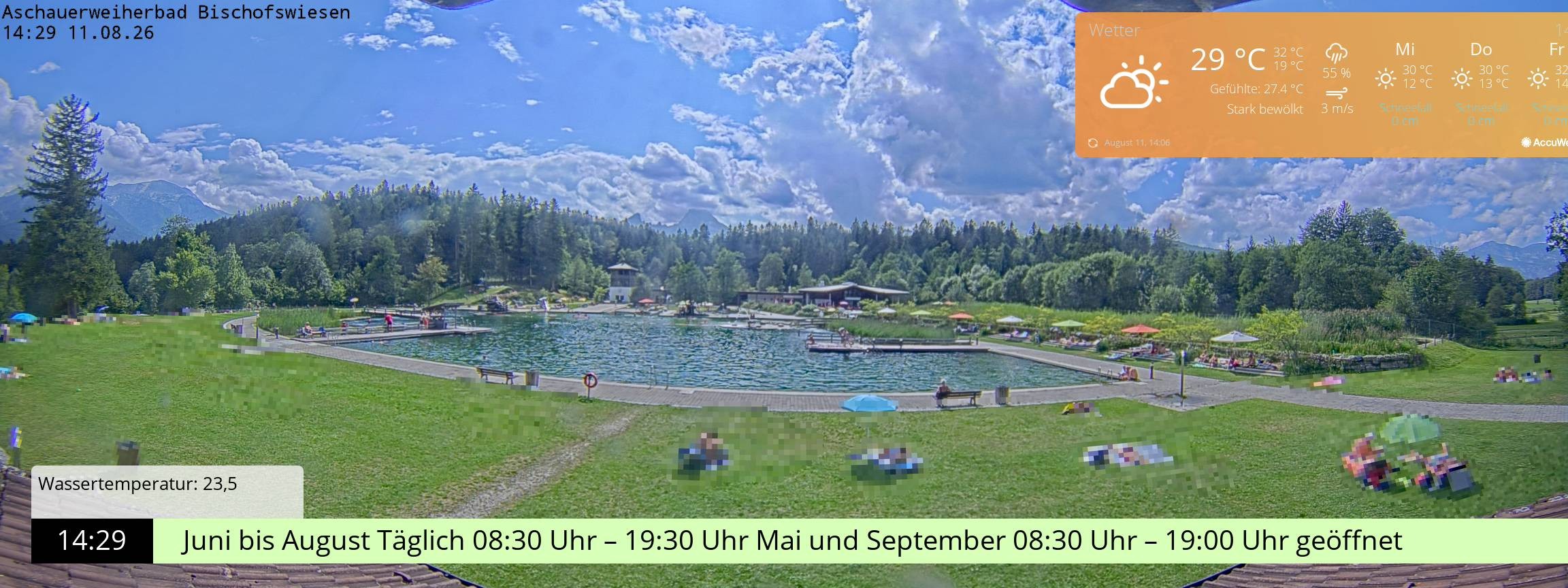 Archiv Foto Webcam Bischofswiesen: Naturbad Aschauerweiher