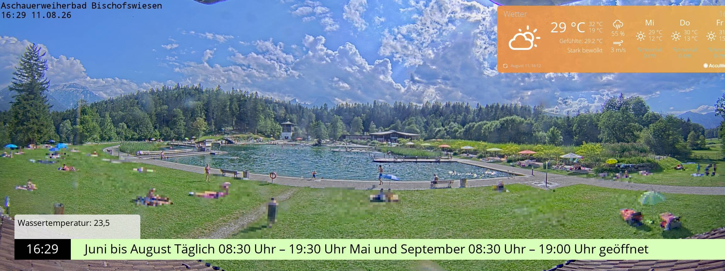 Archiv Foto Webcam Bischofswiesen: Naturbad Aschauerweiher