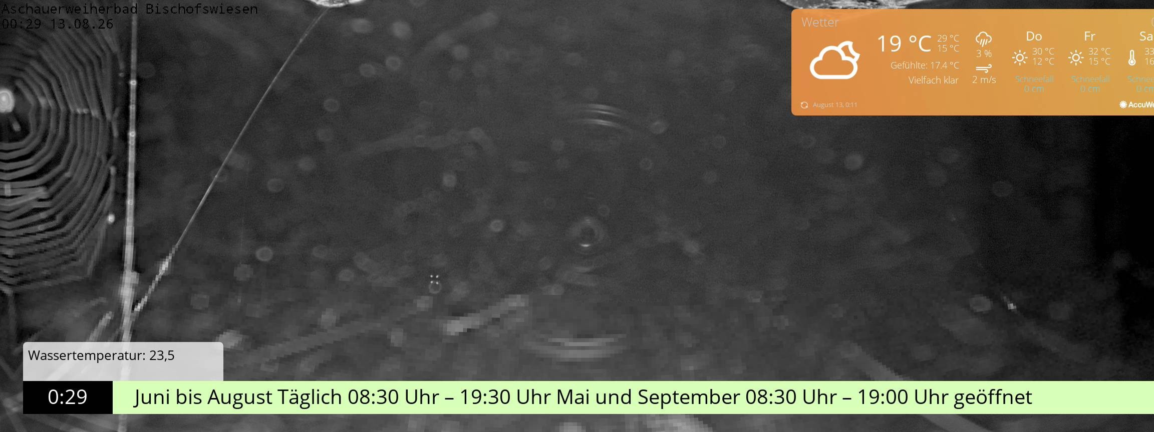 Archiv Foto Webcam Bischofswiesen: Naturbad Aschauerweiher