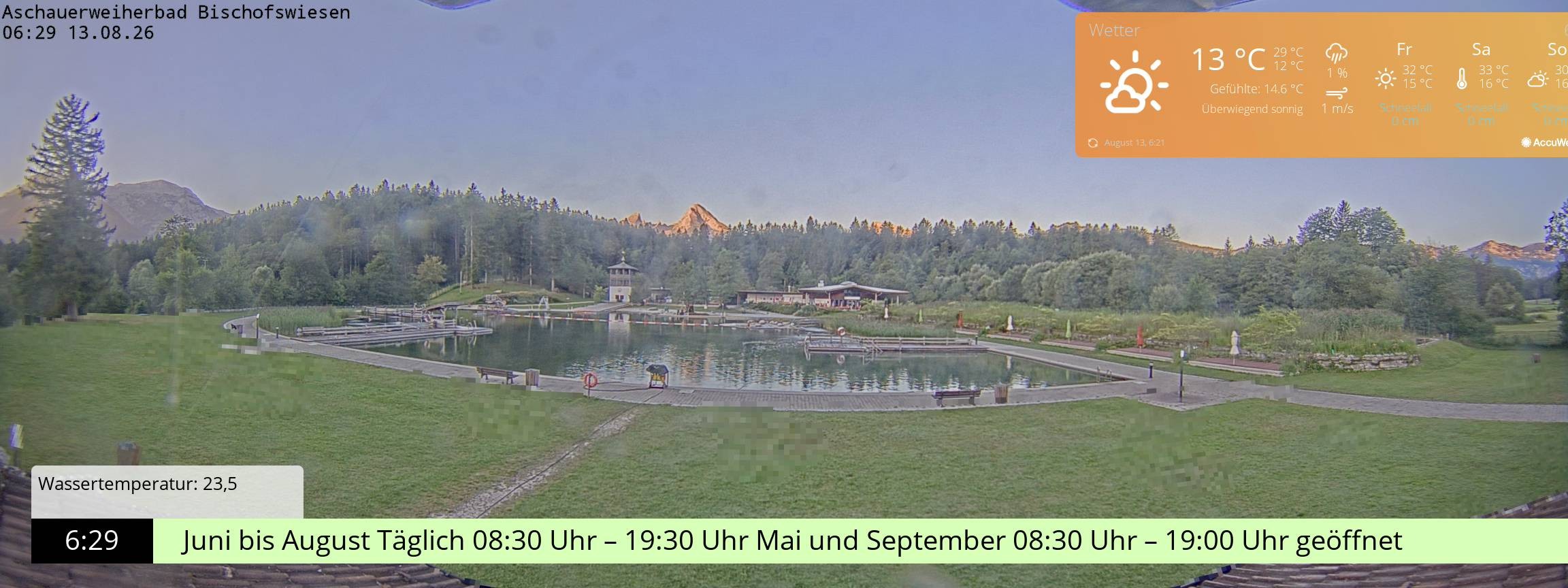 Archiv Foto Webcam Bischofswiesen: Naturbad Aschauerweiher