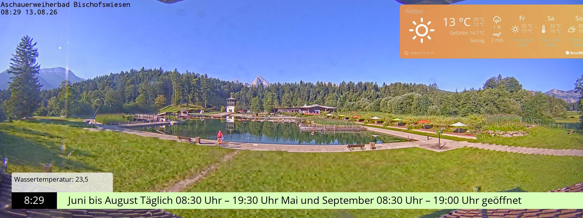 Archiv Foto Webcam Bischofswiesen: Naturbad Aschauerweiher