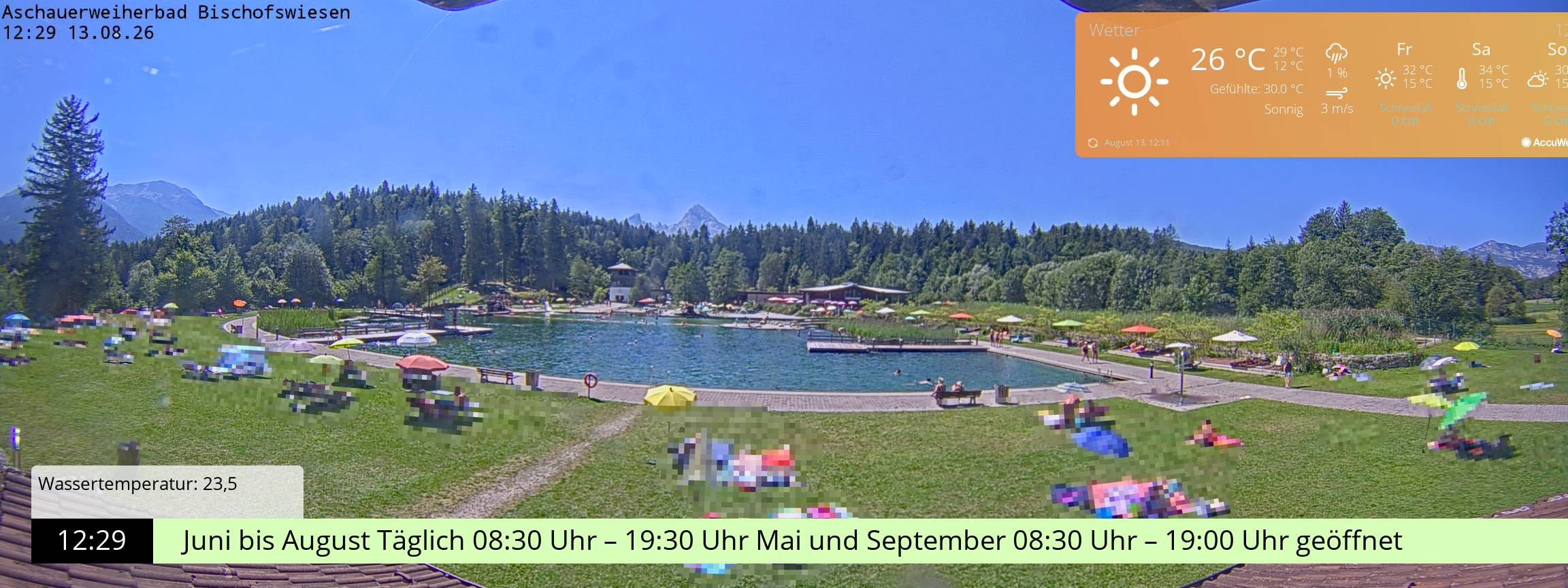Archiv Foto Webcam Bischofswiesen: Naturbad Aschauerweiher