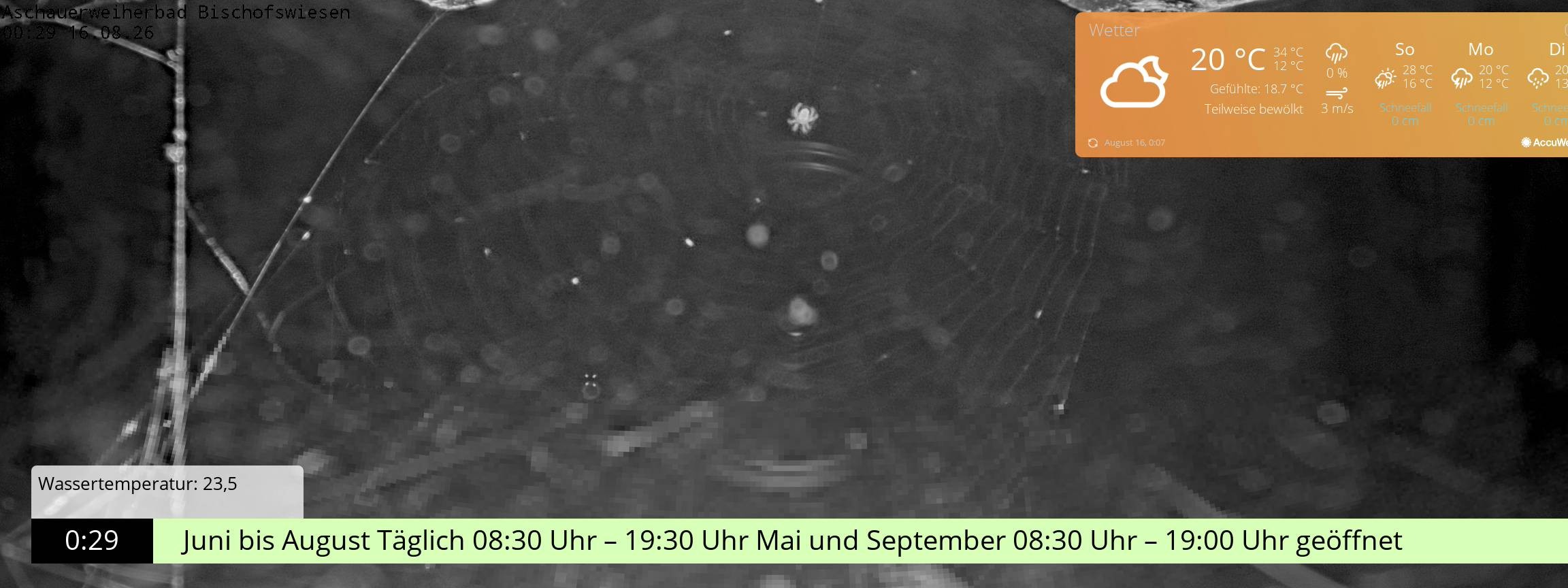 Archiv Foto Webcam Bischofswiesen: Naturbad Aschauerweiher