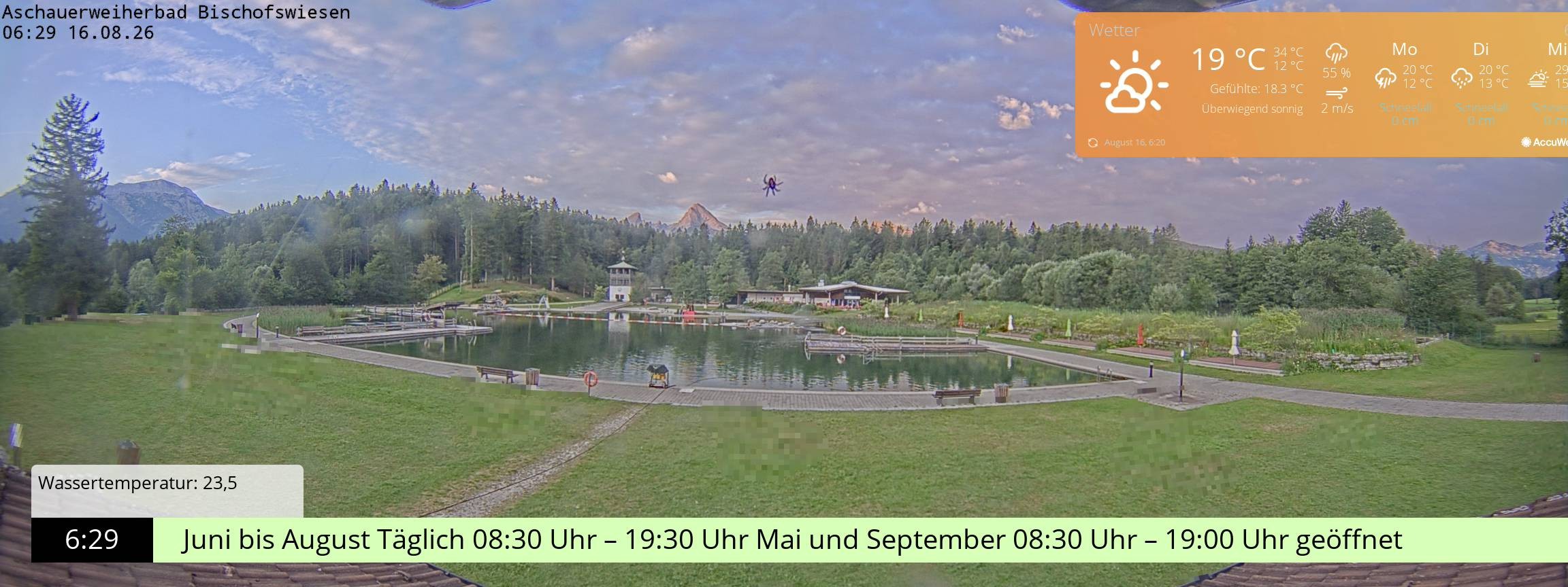Archiv Foto Webcam Bischofswiesen: Naturbad Aschauerweiher