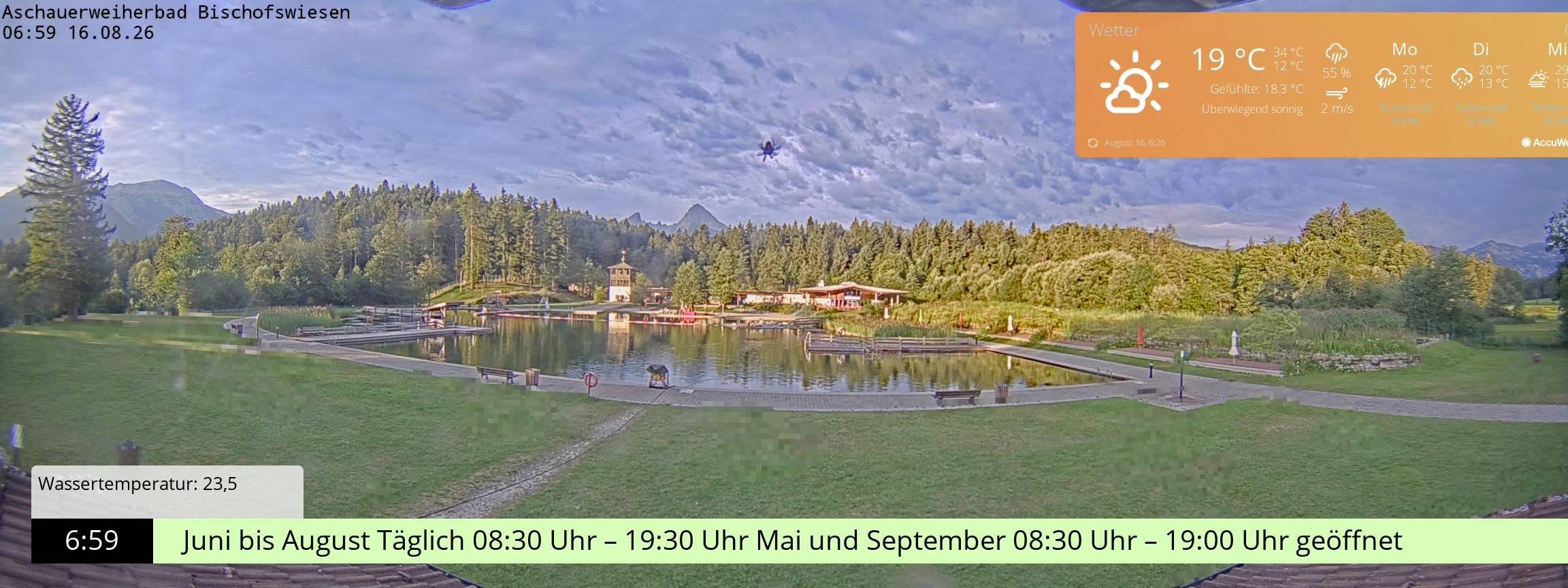 Archiv Foto Webcam Bischofswiesen: Naturbad Aschauerweiher