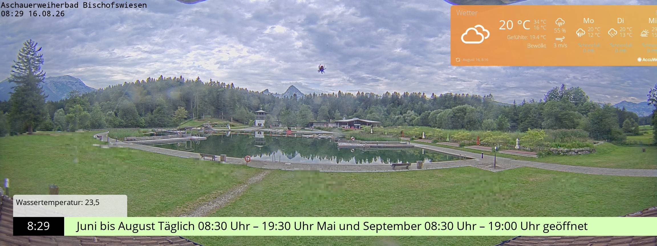 Archiv Foto Webcam Bischofswiesen: Naturbad Aschauerweiher