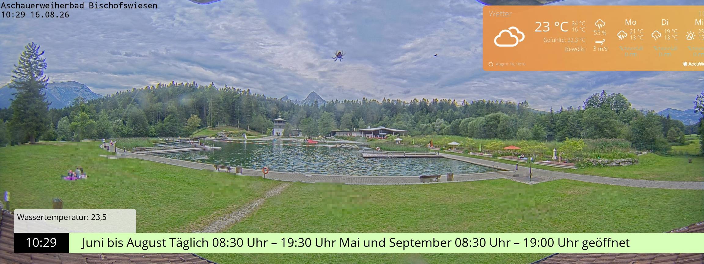 Archiv Foto Webcam Bischofswiesen: Naturbad Aschauerweiher