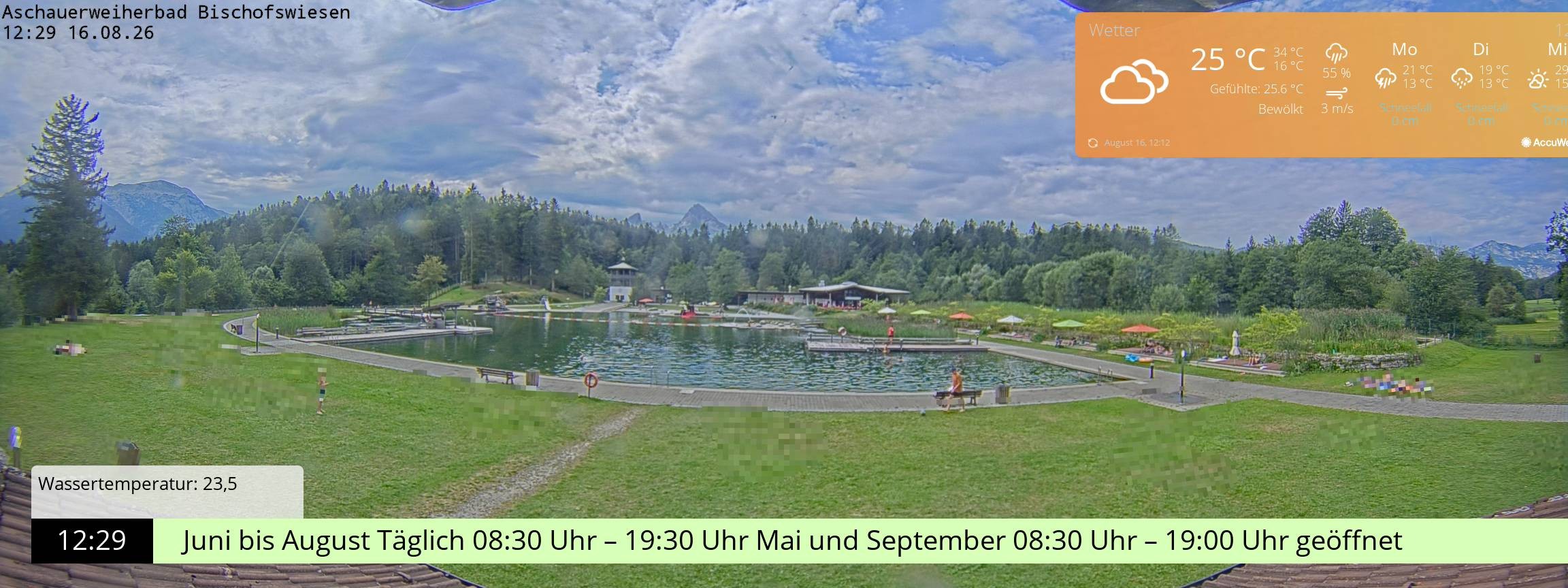 Archiv Foto Webcam Bischofswiesen: Naturbad Aschauerweiher