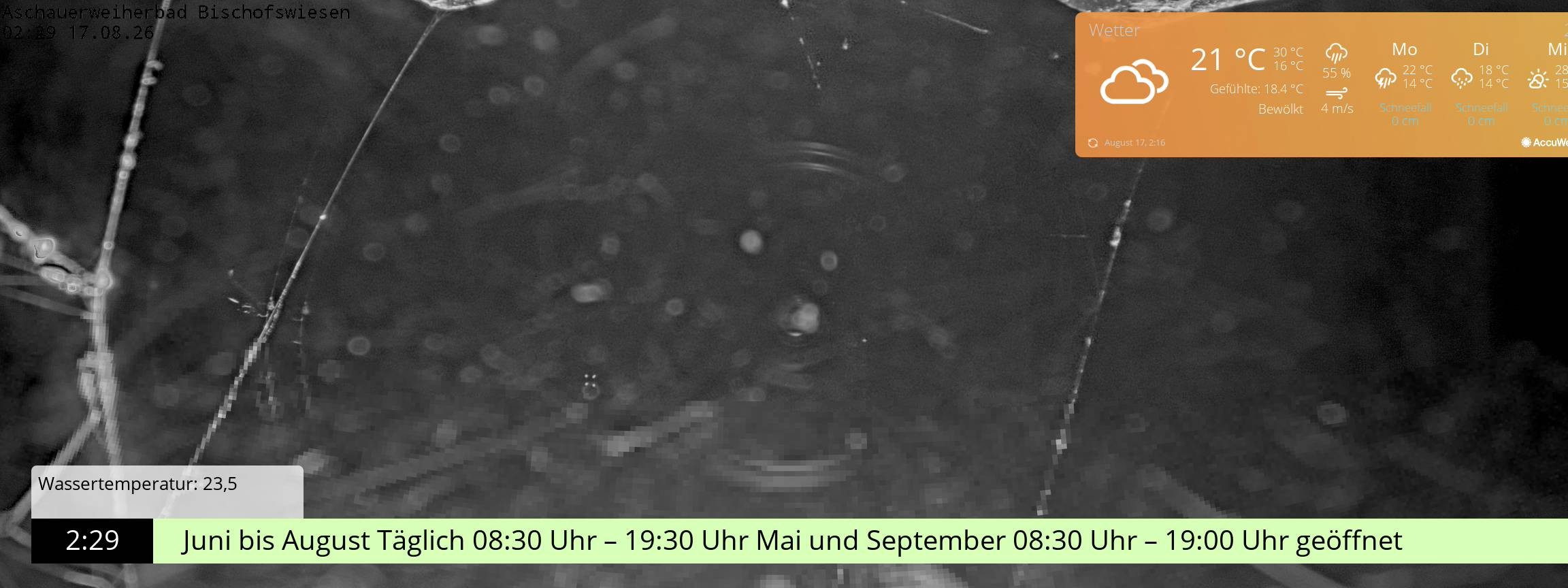 Archiv Foto Webcam Bischofswiesen: Naturbad Aschauerweiher