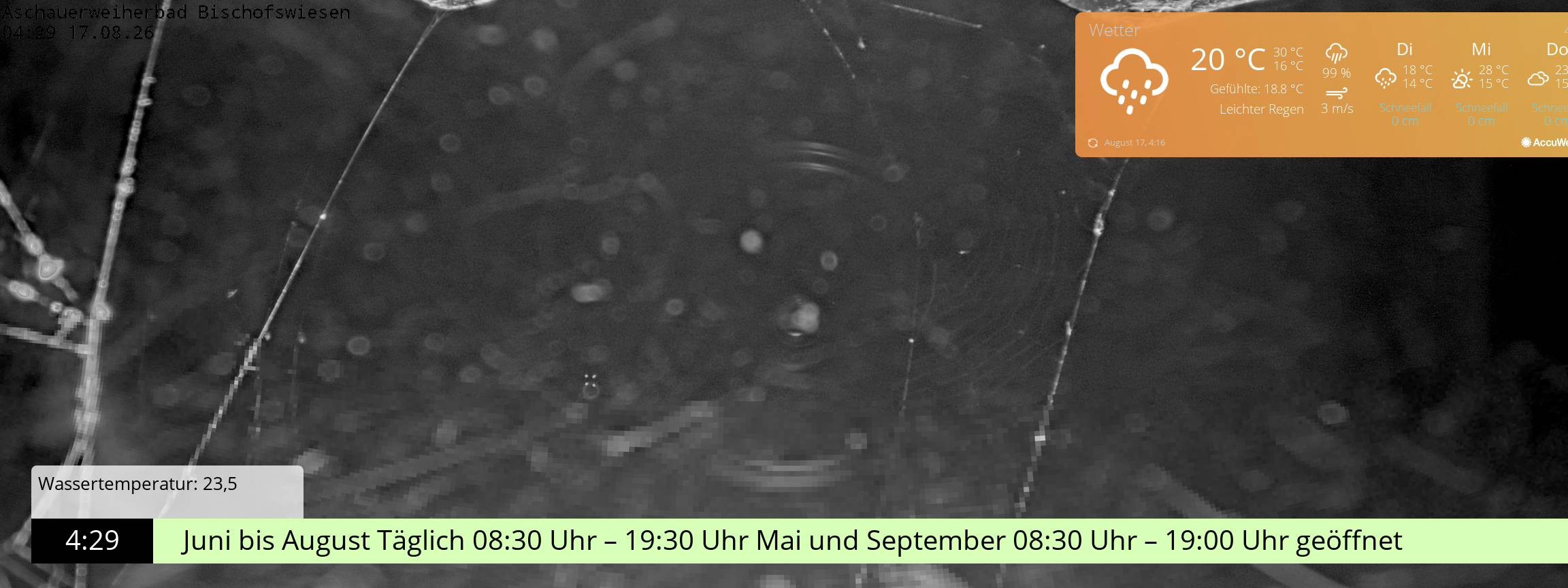 Archiv Foto Webcam Bischofswiesen: Naturbad Aschauerweiher