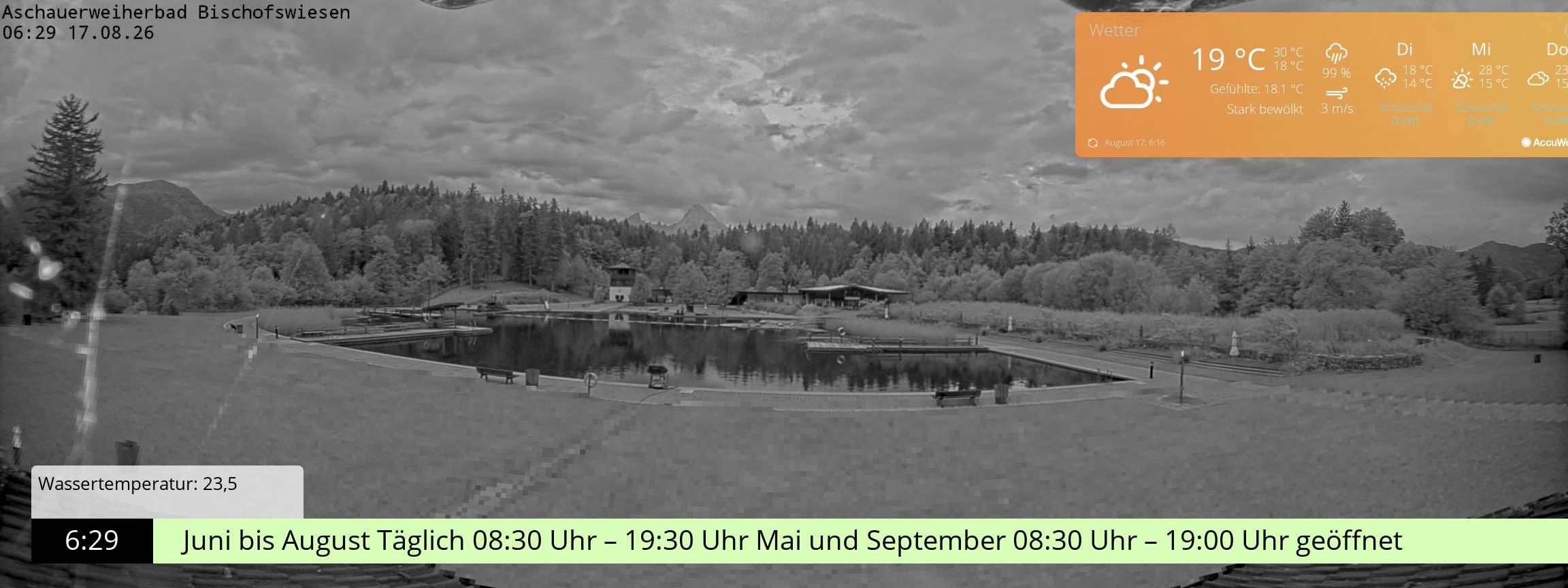 Archiv Foto Webcam Bischofswiesen: Naturbad Aschauerweiher