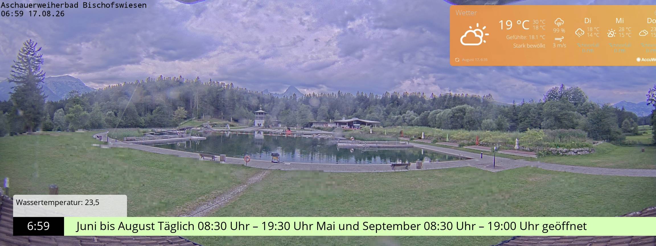 Archiv Foto Webcam Bischofswiesen: Naturbad Aschauerweiher