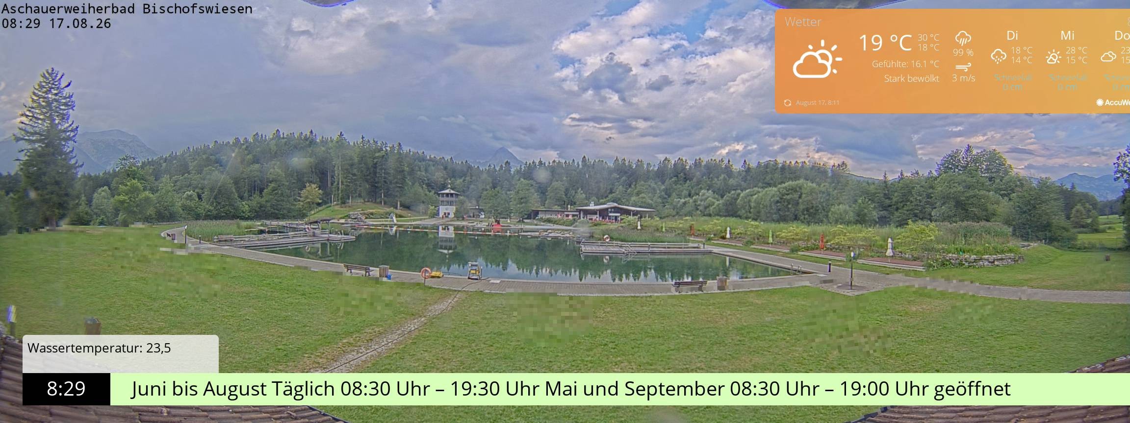 Archiv Foto Webcam Bischofswiesen: Naturbad Aschauerweiher