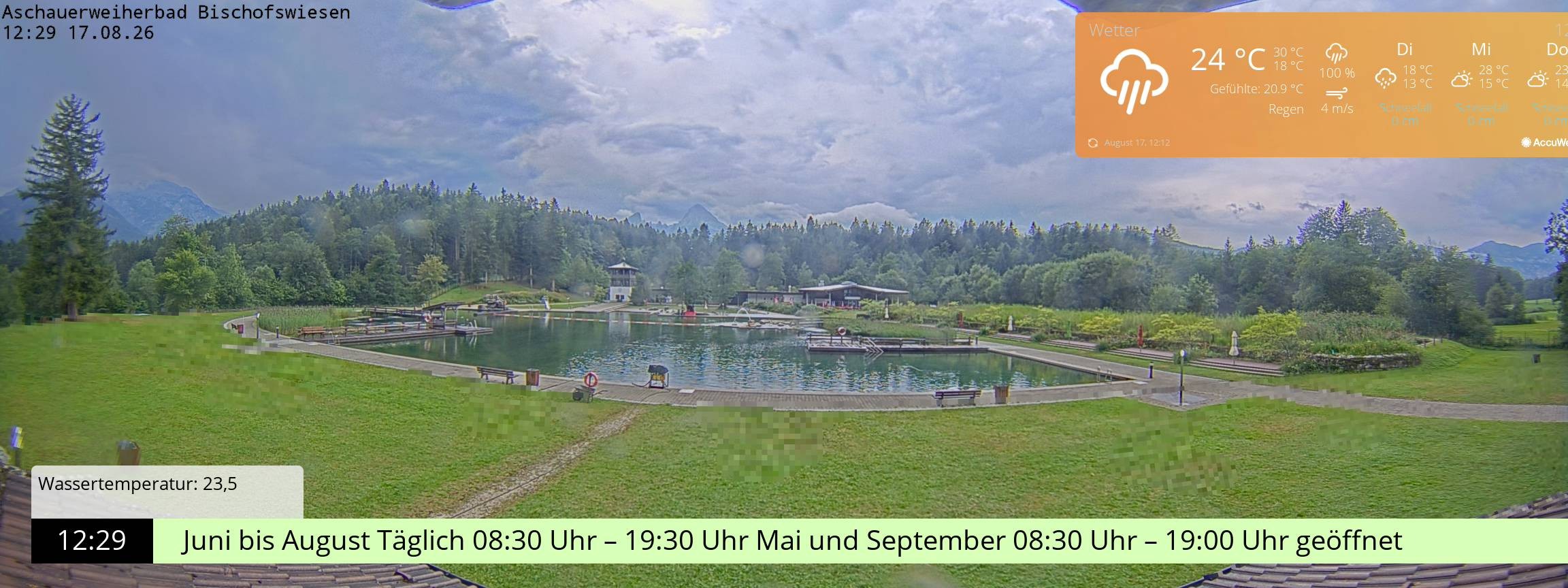Archiv Foto Webcam Bischofswiesen: Naturbad Aschauerweiher