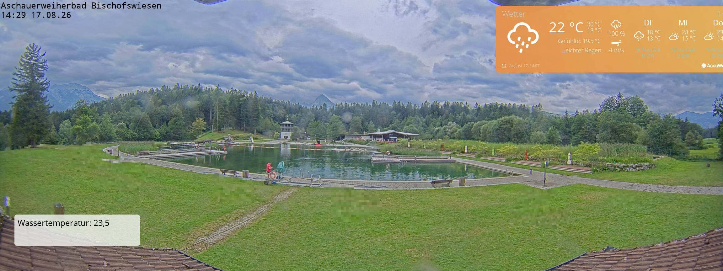 Archiv Foto Webcam Bischofswiesen: Naturbad Aschauerweiher