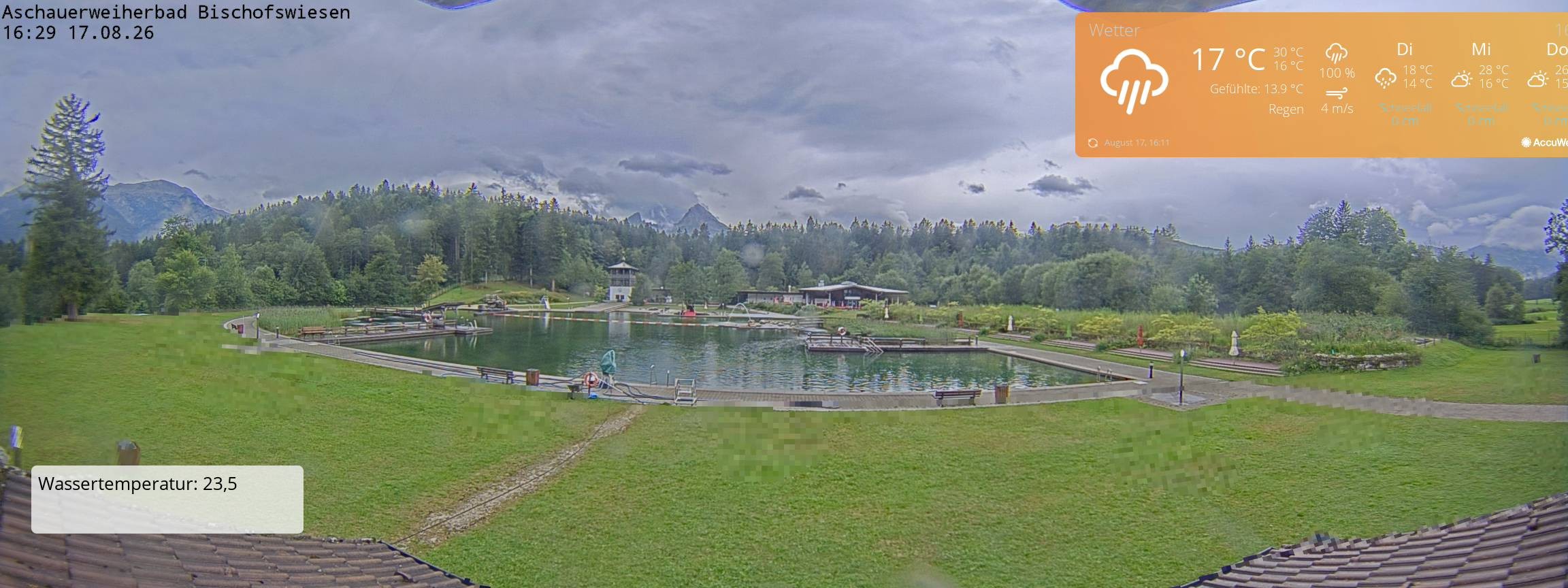 Archiv Foto Webcam Bischofswiesen: Naturbad Aschauerweiher