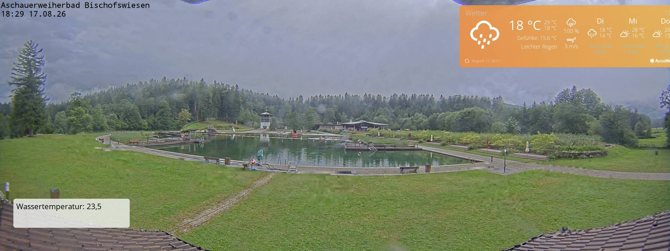 Archiv Foto Webcam Bischofswiesen: Naturbad Aschauerweiher