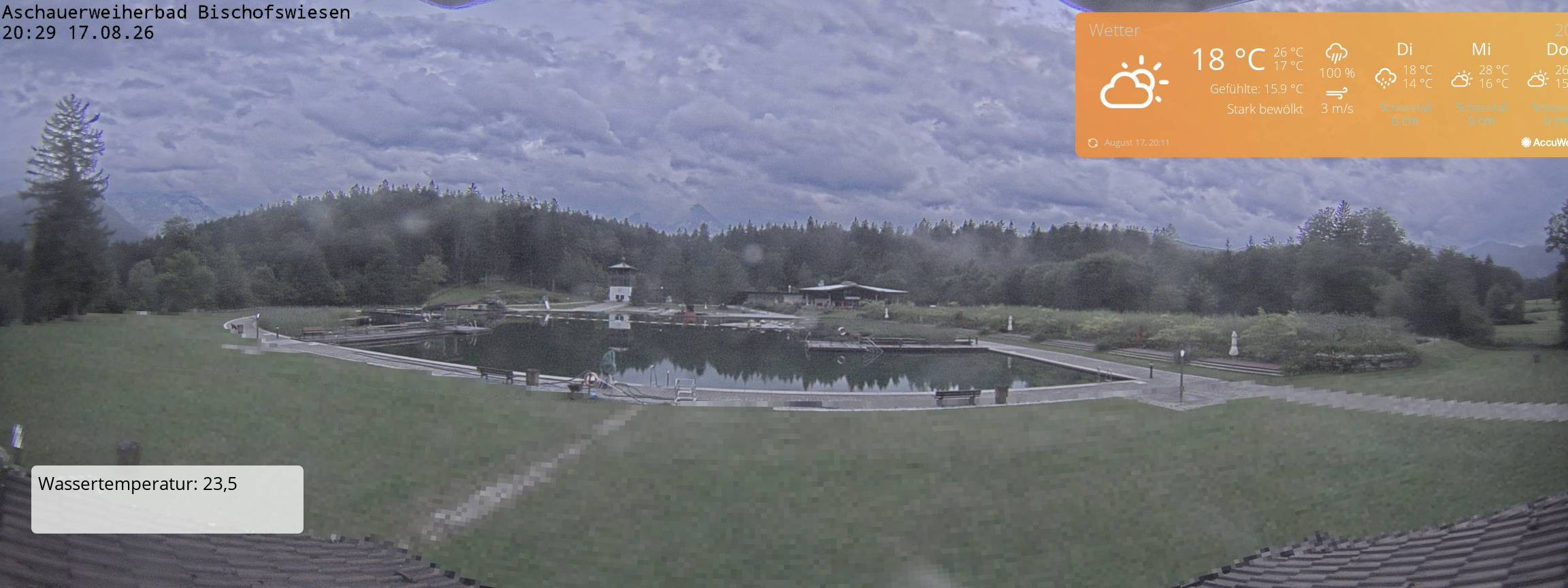 Archiv Foto Webcam Bischofswiesen: Naturbad Aschauerweiher