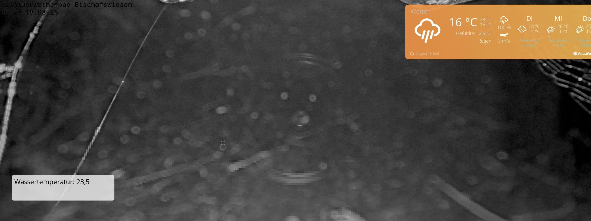 Archiv Foto Webcam Bischofswiesen: Naturbad Aschauerweiher