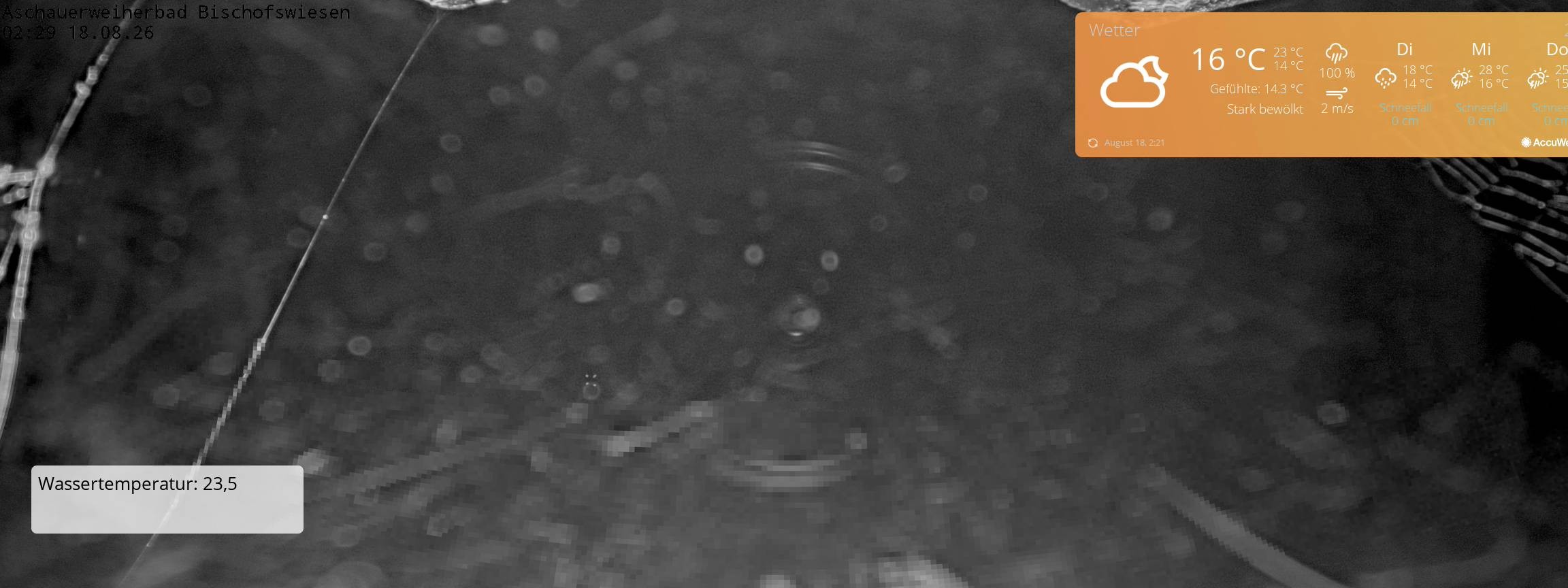 Archiv Foto Webcam Bischofswiesen: Naturbad Aschauerweiher