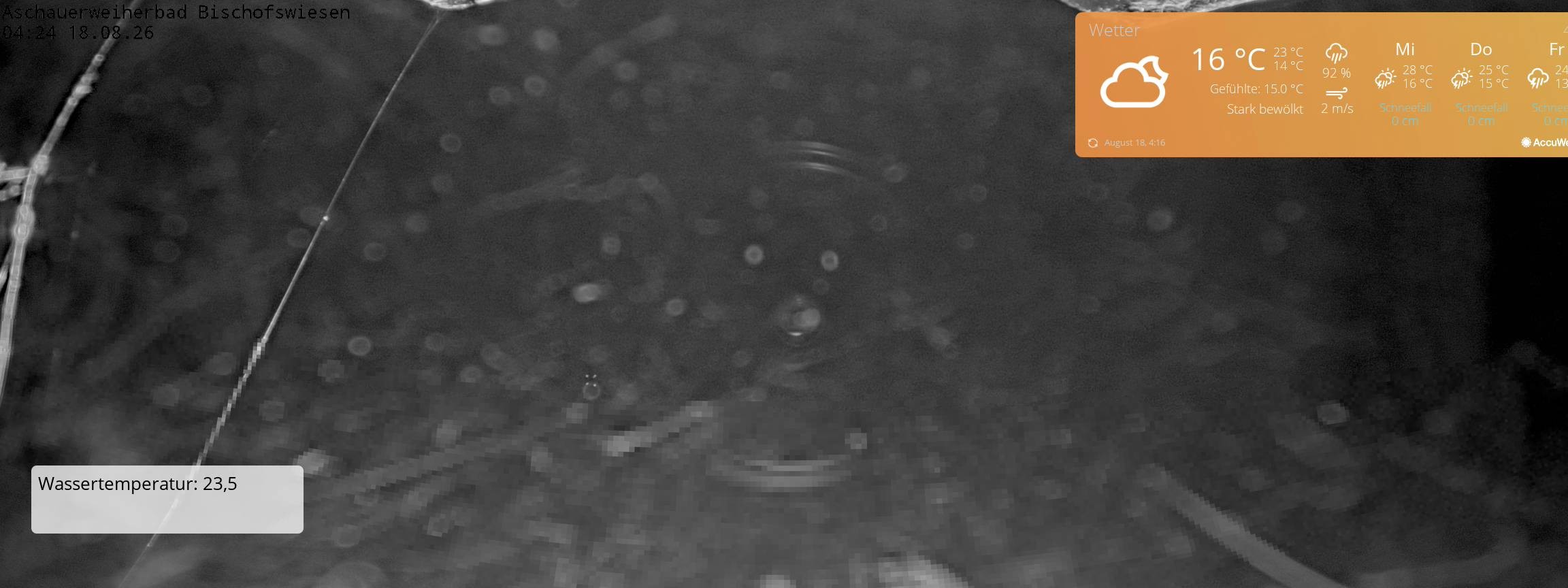Archiv Foto Webcam Bischofswiesen: Naturbad Aschauerweiher