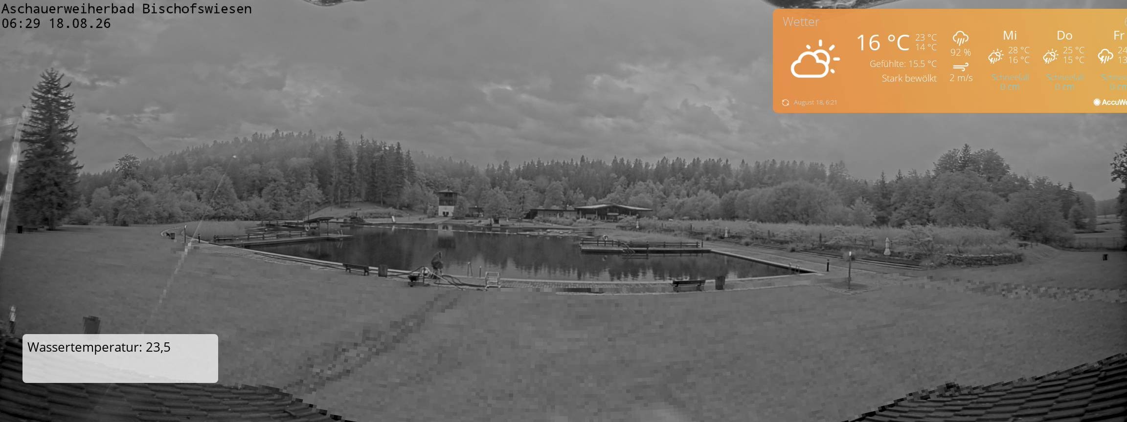 Archiv Foto Webcam Bischofswiesen: Naturbad Aschauerweiher