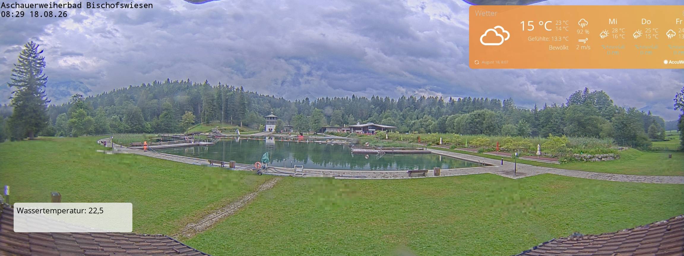 Archiv Foto Webcam Bischofswiesen: Naturbad Aschauerweiher