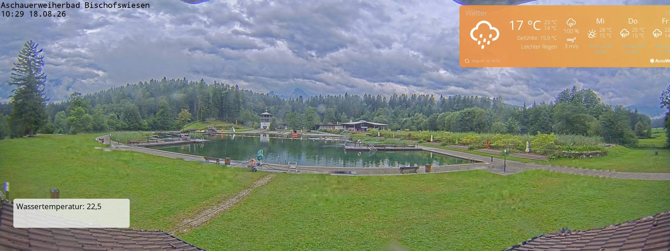 Archiv Foto Webcam Bischofswiesen: Naturbad Aschauerweiher