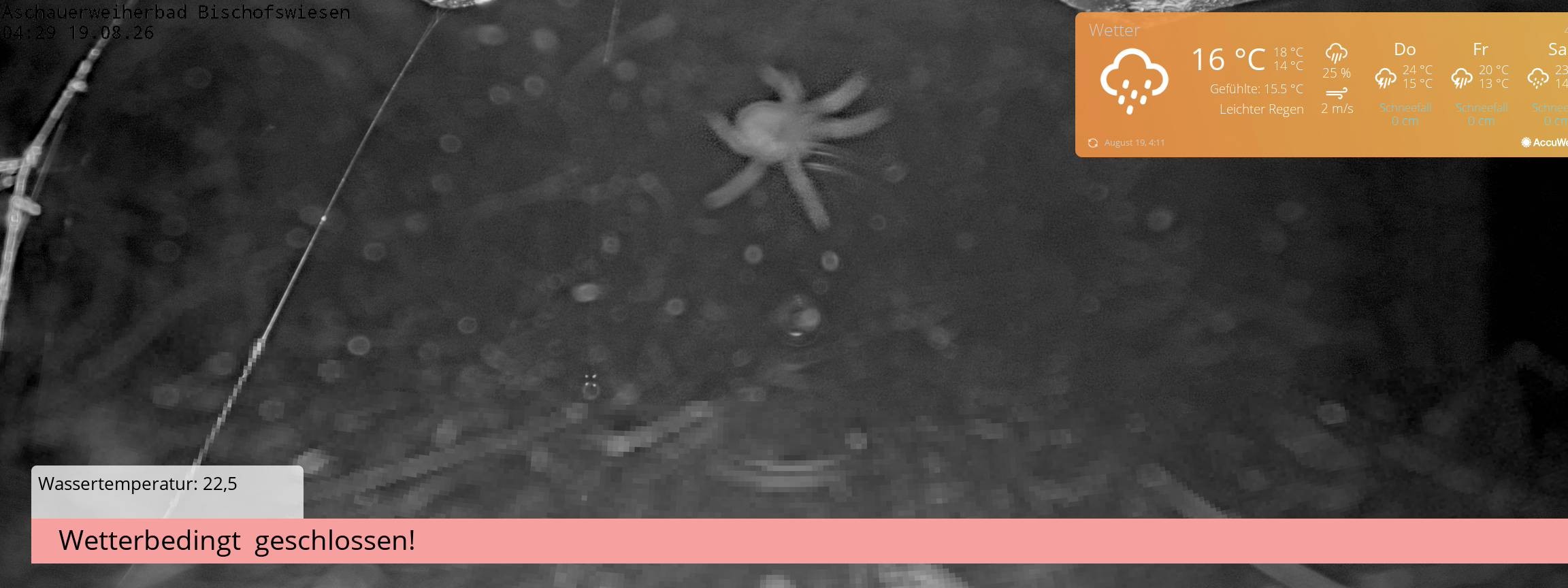 Archived image Webcam nature baths Aschauerweiher