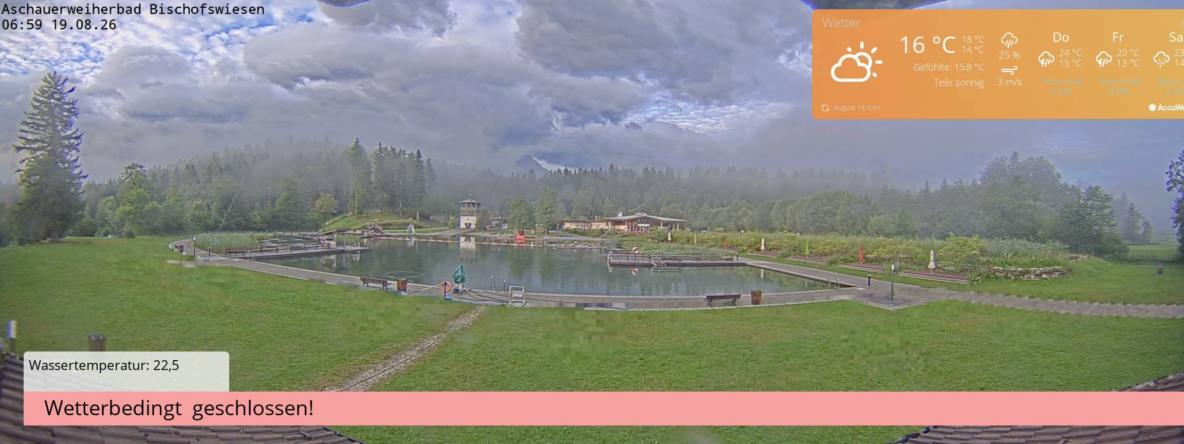 Archived image Webcam nature baths Aschauerweiher