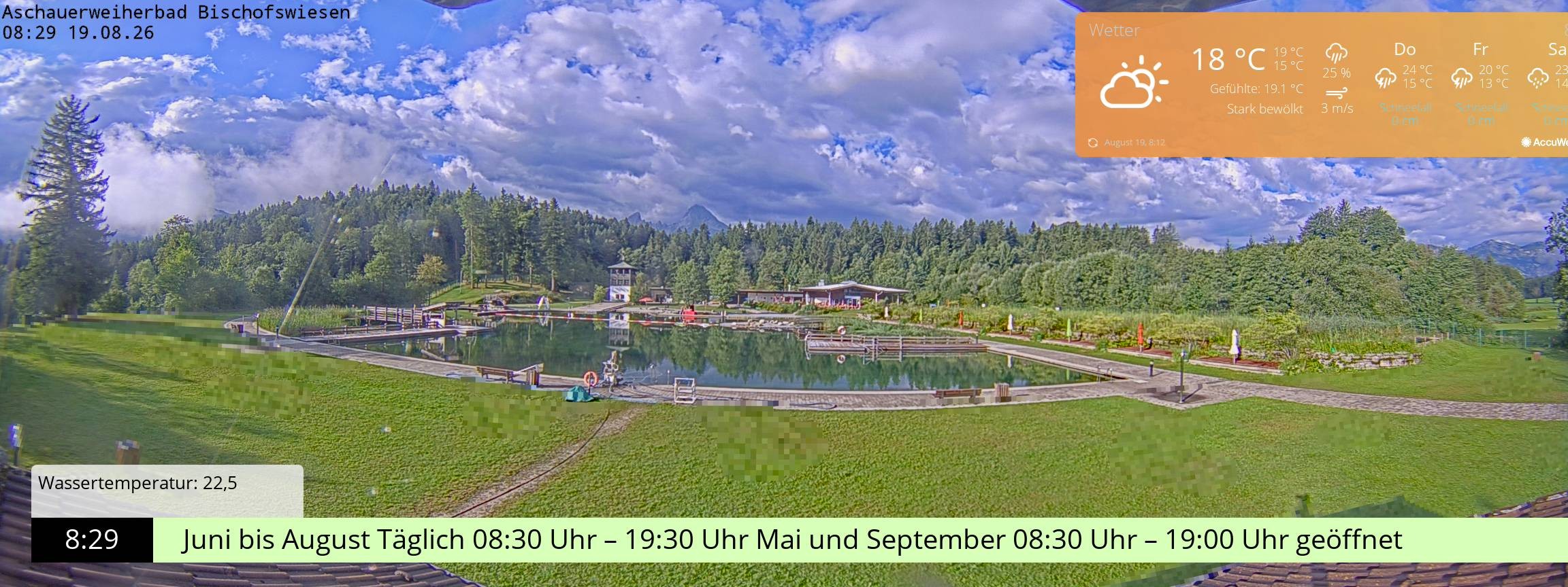 Archived image Webcam nature baths Aschauerweiher
