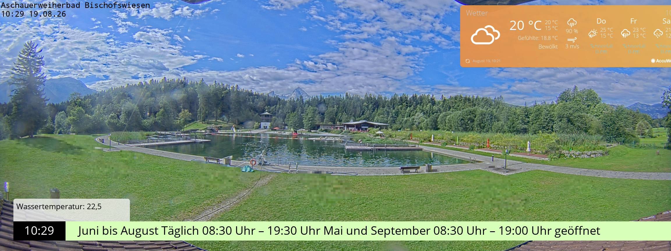 Archived image Webcam nature baths Aschauerweiher