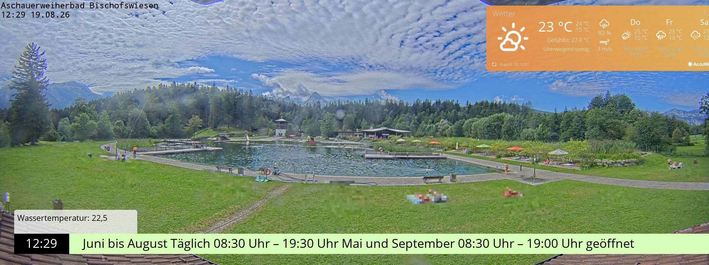 Archived image Webcam nature baths Aschauerweiher