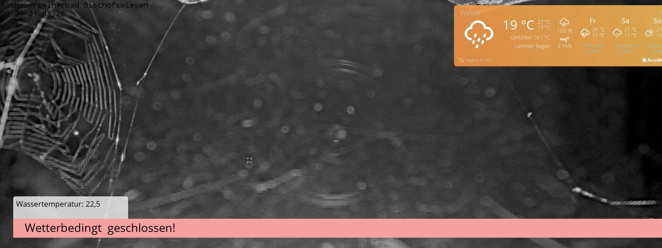 Archived image Webcam nature baths Aschauerweiher