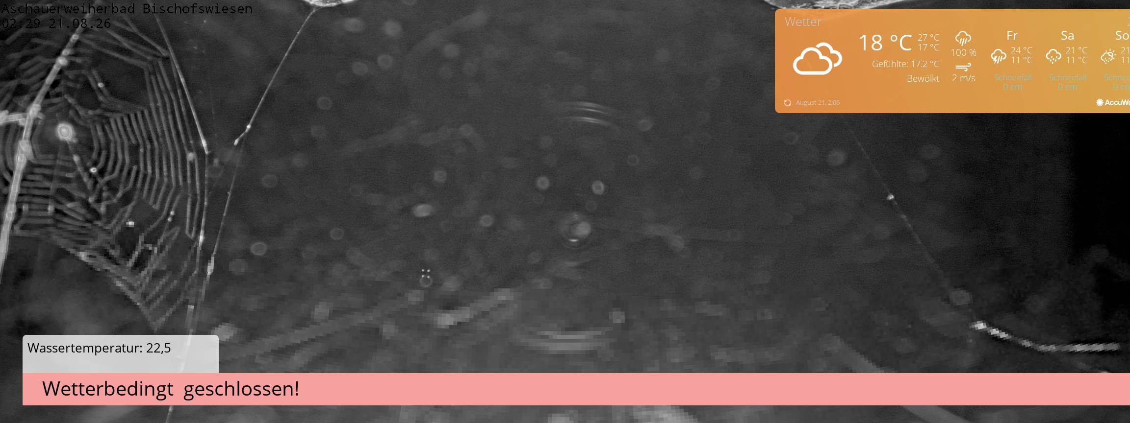 Archived image Webcam nature baths Aschauerweiher