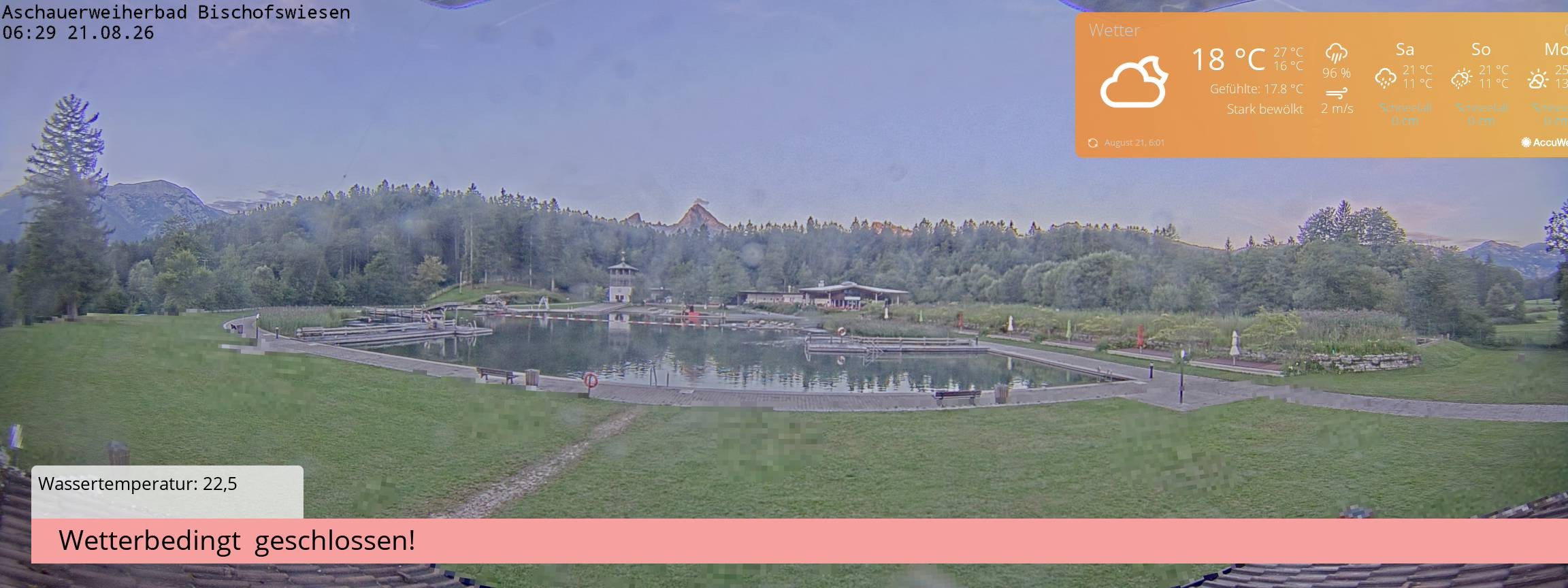 Archived image Webcam nature baths Aschauerweiher