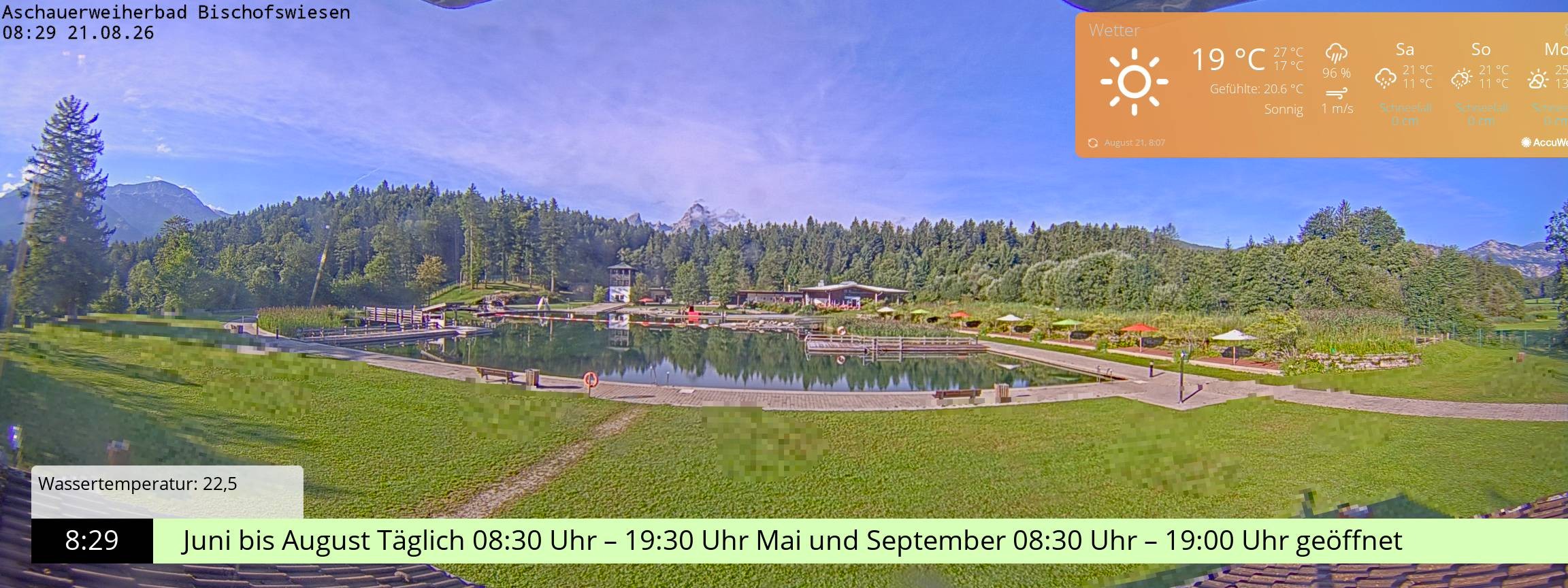 Archived image Webcam nature baths Aschauerweiher