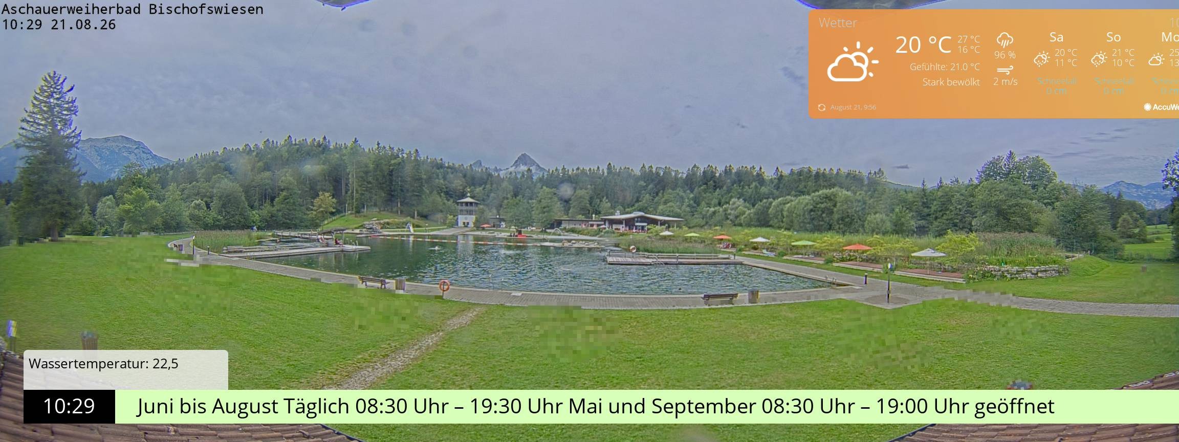 Archived image Webcam nature baths Aschauerweiher