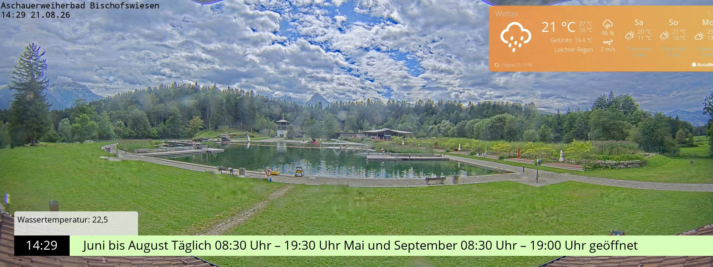 Archived image Webcam nature baths Aschauerweiher