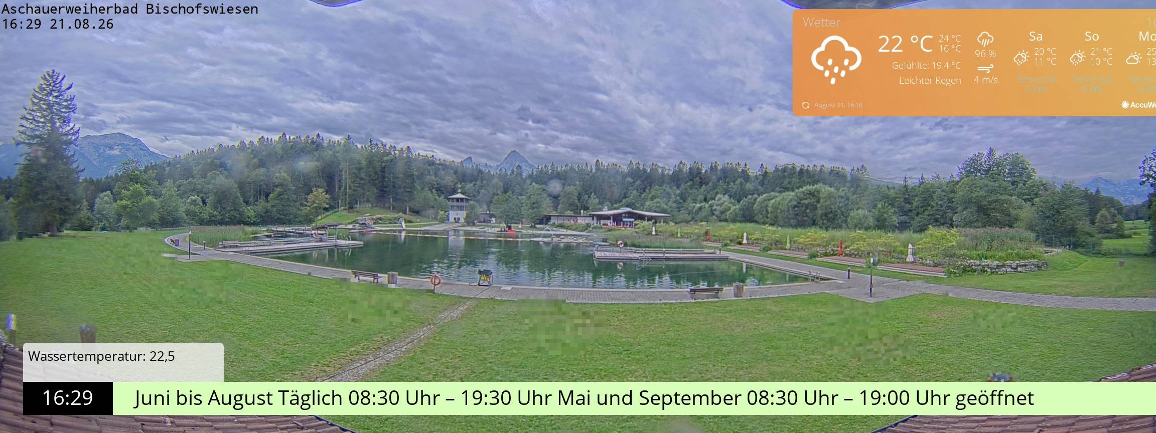 Archived image Webcam nature baths Aschauerweiher
