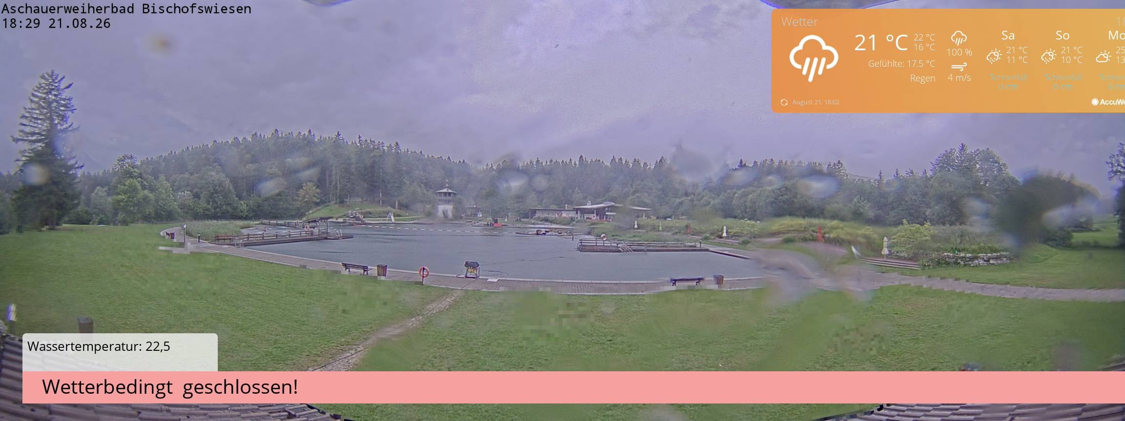 Archived image Webcam nature baths Aschauerweiher