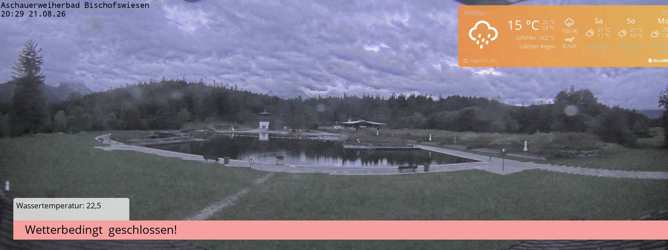 Archived image Webcam nature baths Aschauerweiher